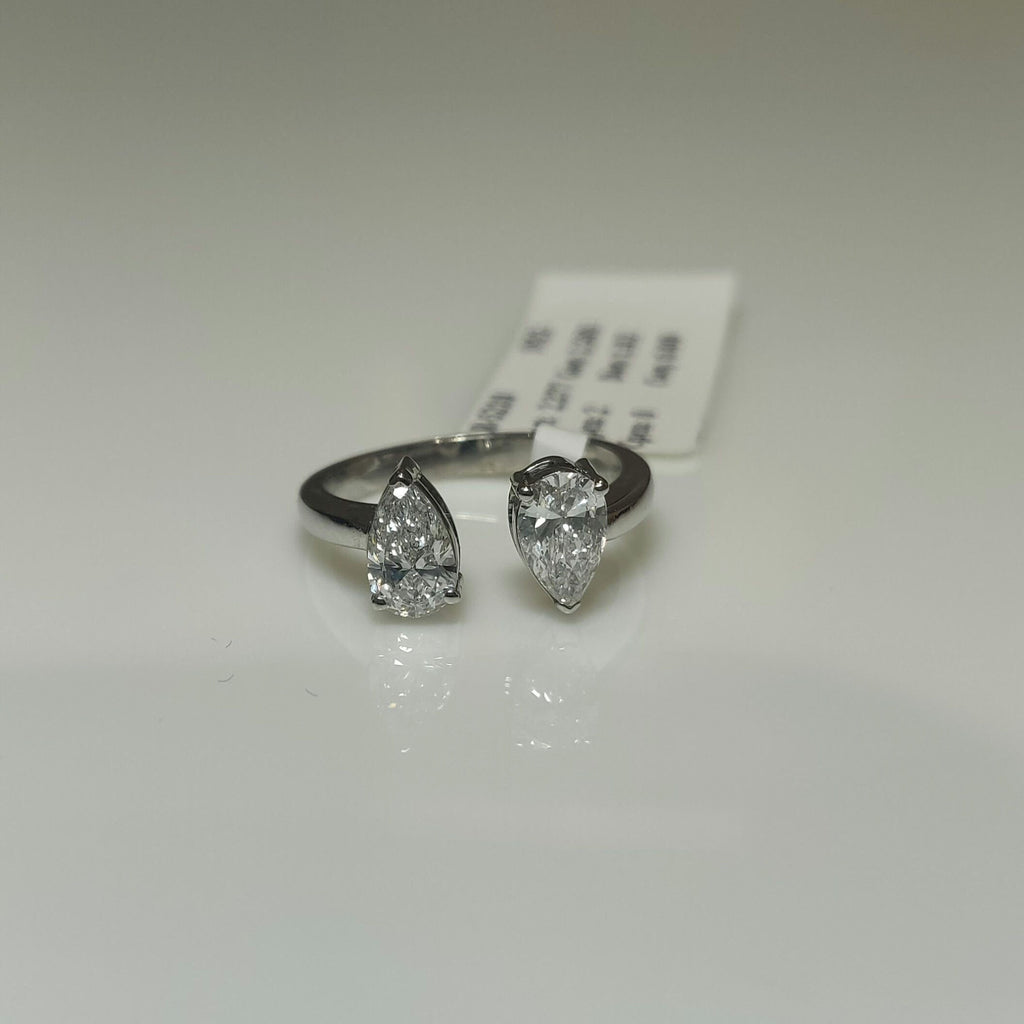 Lab Grown Diamond Toi et Moi Ring | 14k Gold Pear Cut Engagement Ring