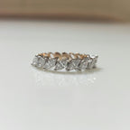 Lab Grown Marquise Diamond Ring | 14K Two Tone Gold Wedding Band