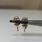 14K Gold Princess Cut Lab Grown Diamond Stud Earrings