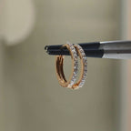 14K Gold Lab Grown Diamond Huggie Earrings | Sustainable Dangle Hoops