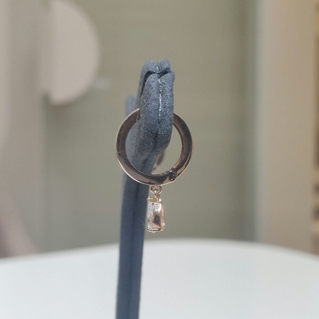 14K Gold Lab Grown Pear Diamond Huggie Earrings
