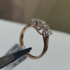 1.50Ct Three Stone Lab Grown Diamond Ring | 14K Gold Engagement Ring