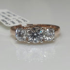 1.50Ct Three Stone Lab Grown Diamond Ring | 14K Gold Engagement Ring