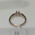 14K Gold Emerald Cut Lab Grown Diamond Ring | Three Stone Engagement Ring