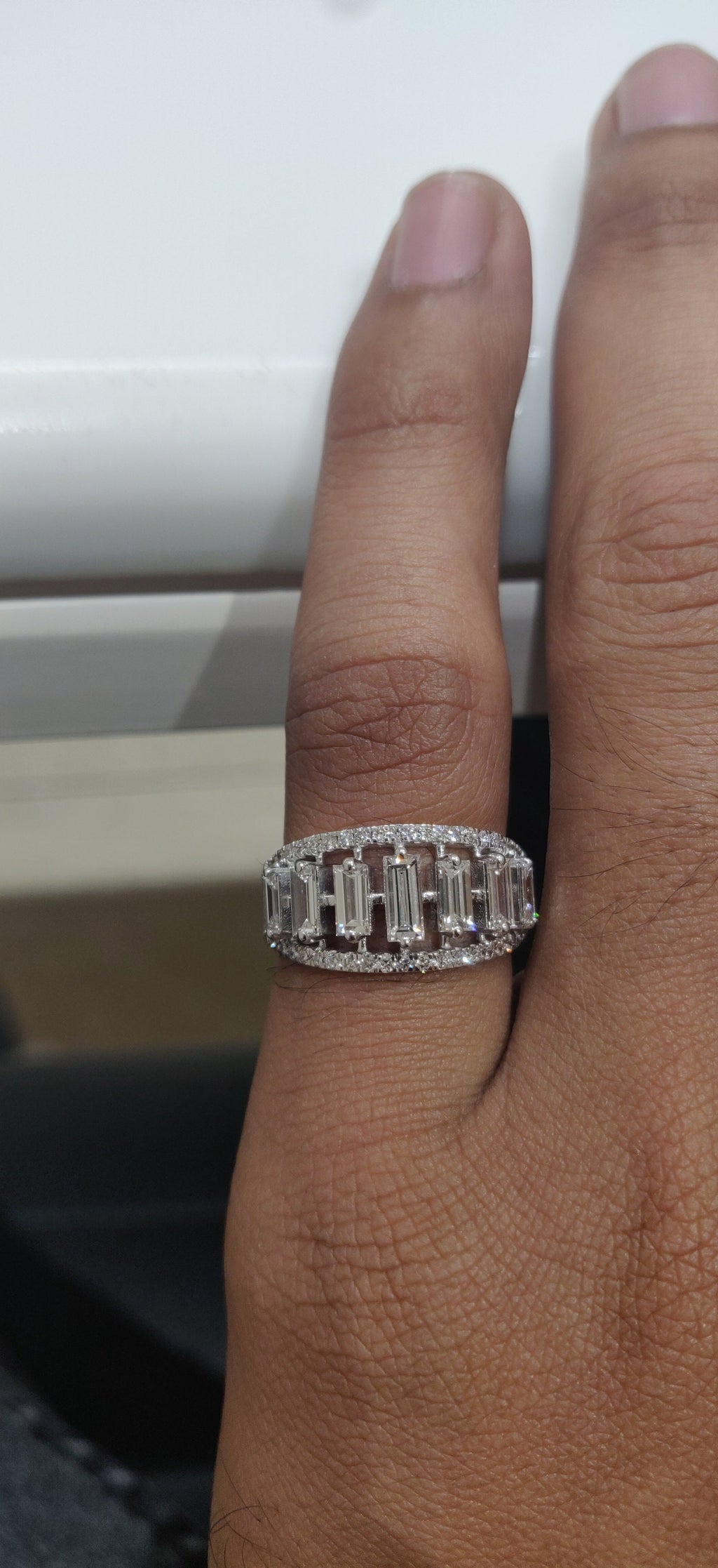 Baguette Lab Grown Diamond Ring | 14K Gold Wedding Band