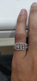 Baguette Lab Grown Diamond Ring | 14K Gold Wedding Band