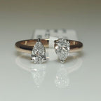 14k Gold Toi et Moi Ring | Pear Lab Grown Diamond Open Ring