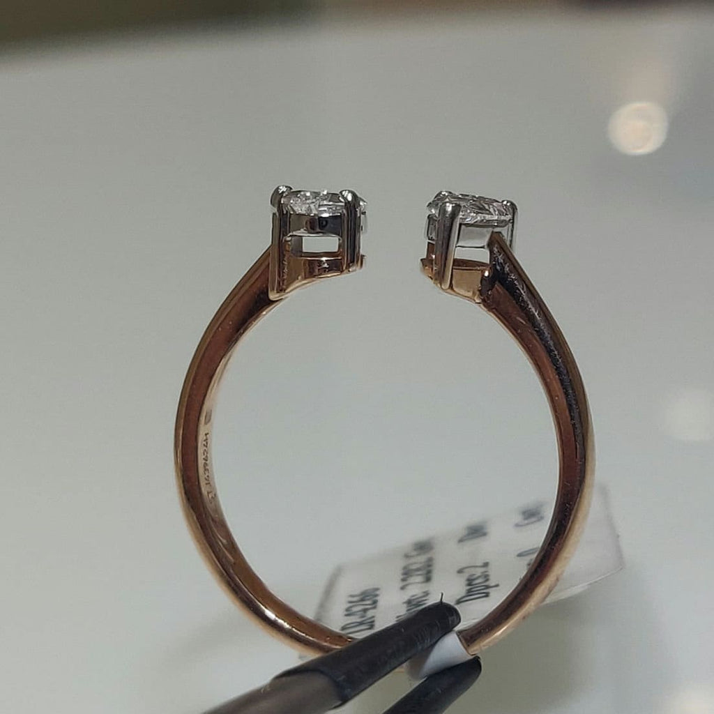 14k Gold Toi et Moi Ring | Pear Lab Grown Diamond Open Ring
