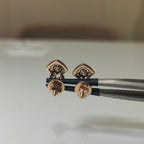 14K Gold Lab Grown Diamond Stud Earrings | Handmade Screwback Jewelry