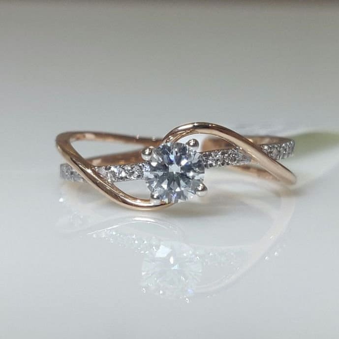 Lab Grown Diamond Engagement Ring | 14k Gold Wedding Band