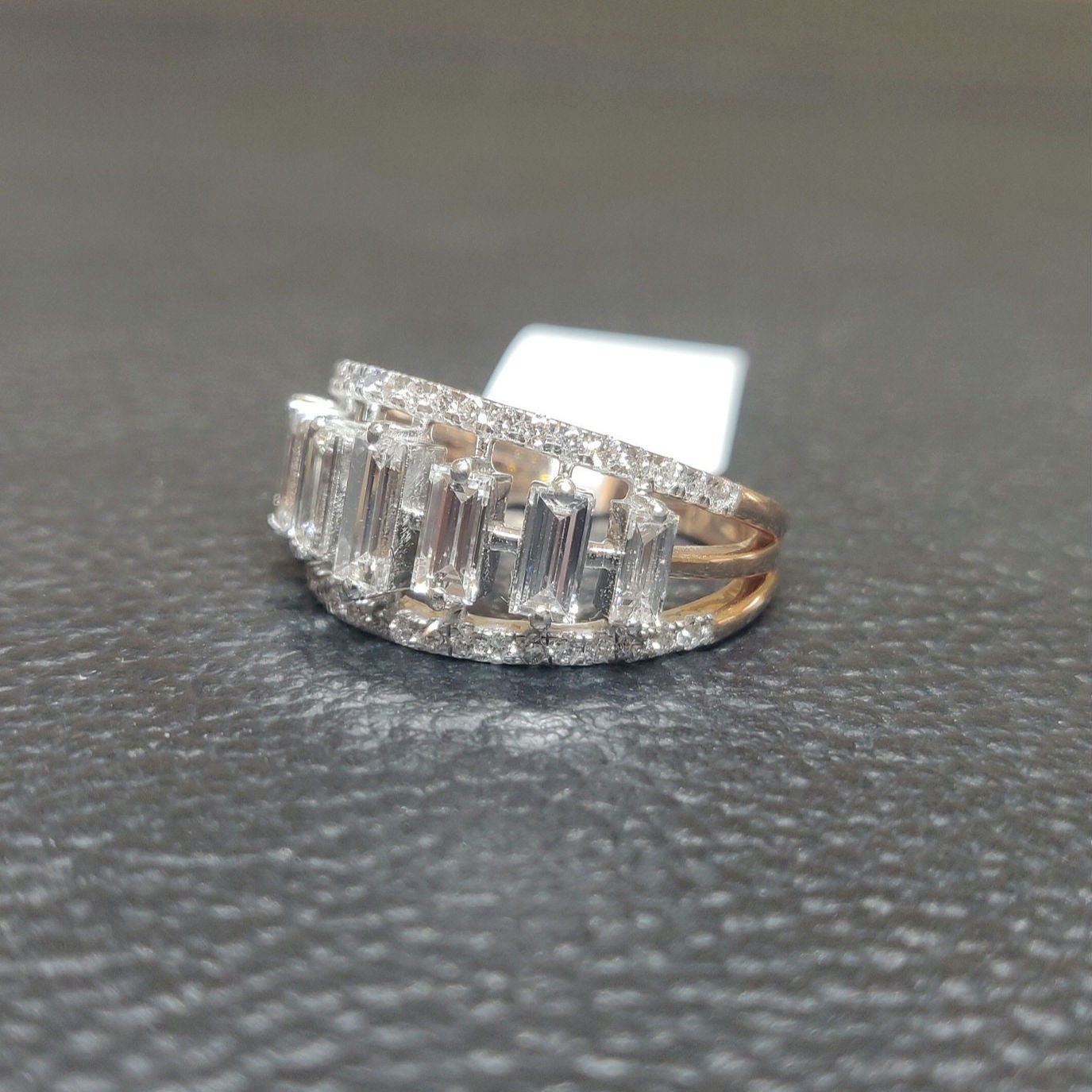 Baguette Lab Grown Diamond Ring | 14K Gold Wedding Band