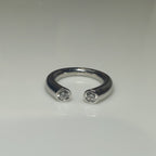 Lab Grown Diamond Toi et Moi Ring | 14k Gold Open Cuff