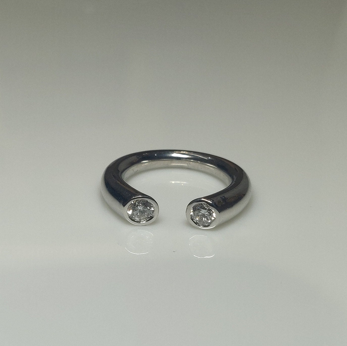 Lab Grown Diamond Toi et Moi Ring | 14k Gold Open Cuff