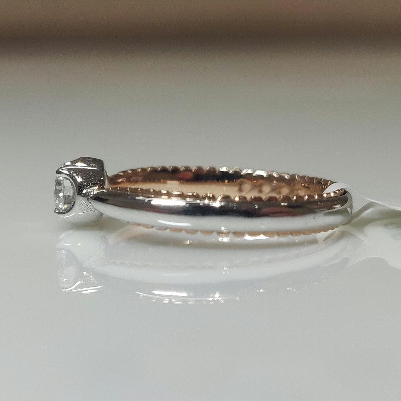 Two-Tone 14K Gold Lab Grown Diamond Engagement Ring | Unique Bridal Ring