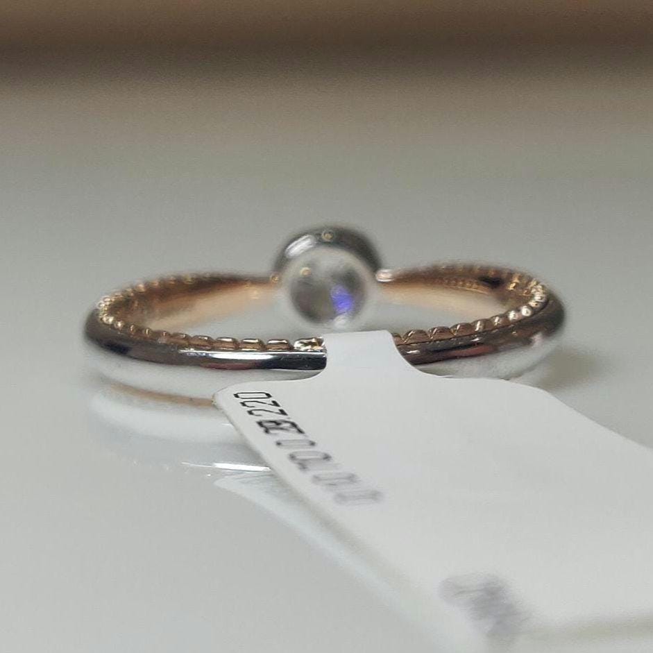 Two-Tone 14K Gold Lab Grown Diamond Engagement Ring | Unique Bridal Ring