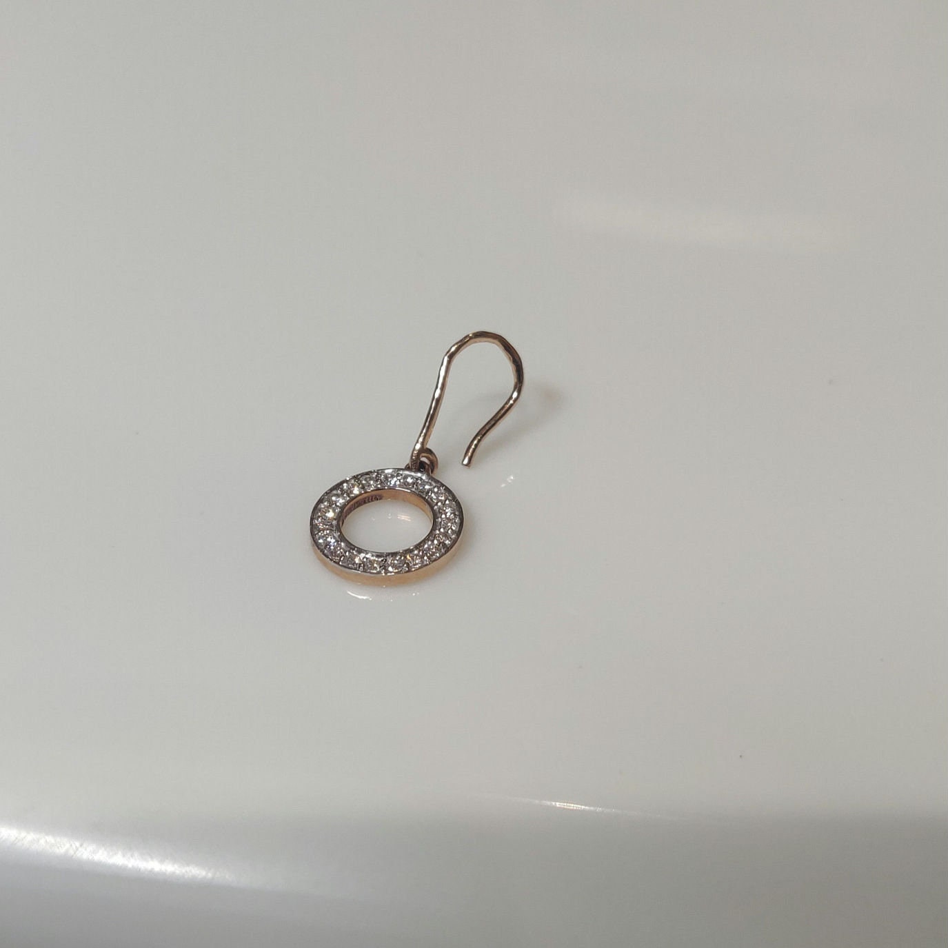 14K Gold Lab Grown Diamond Circle Drop Earrings