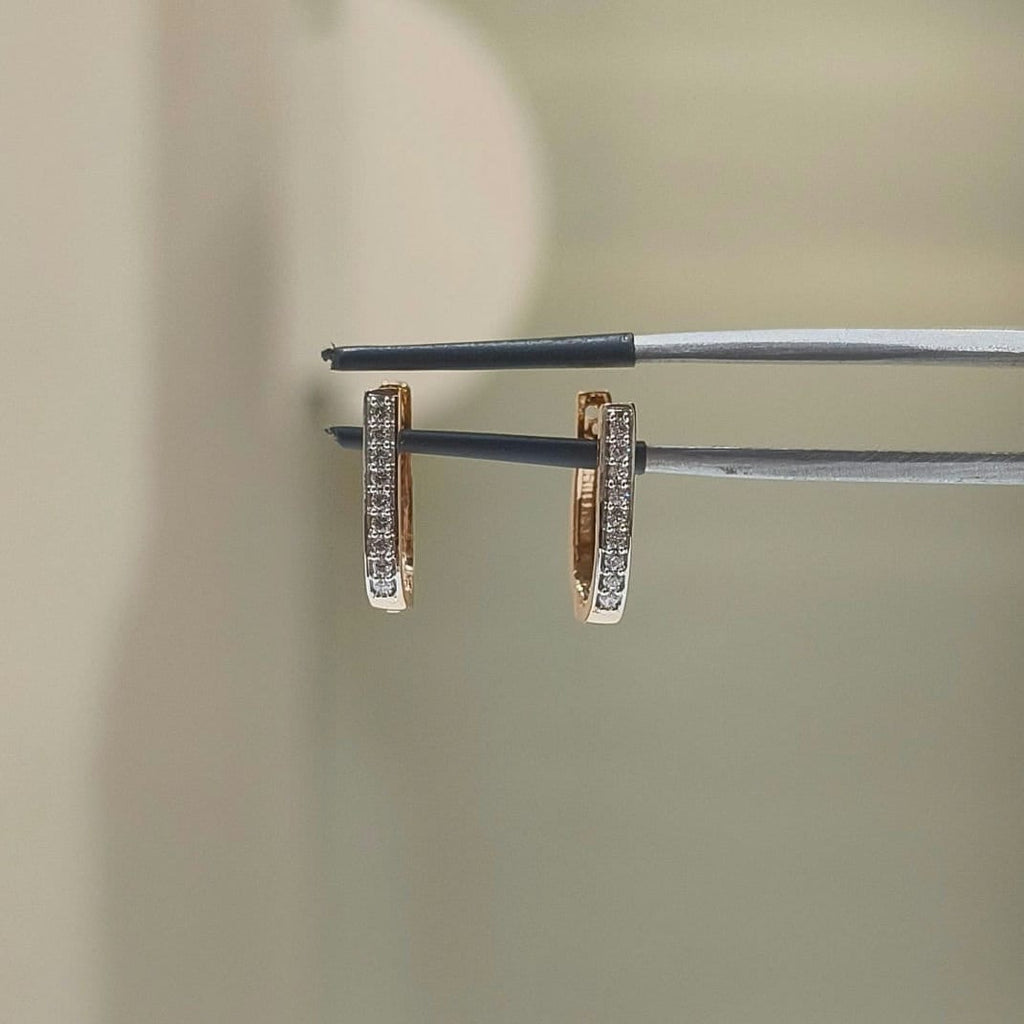 14K Gold Lab Grown Diamond Huggie Earrings | U-Shape Hoops