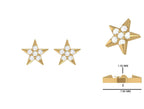 14K Gold Lab Grown Diamond Star Earrings: Celestial Studs