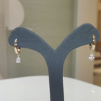 14K Gold Lab Grown Pear Diamond Huggie Earrings