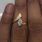 Marquise Lab Grown Diamond Engagement Ring | 14K Gold Open Design