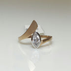 Marquise Lab Grown Diamond Engagement Ring | 14K Gold Open Design