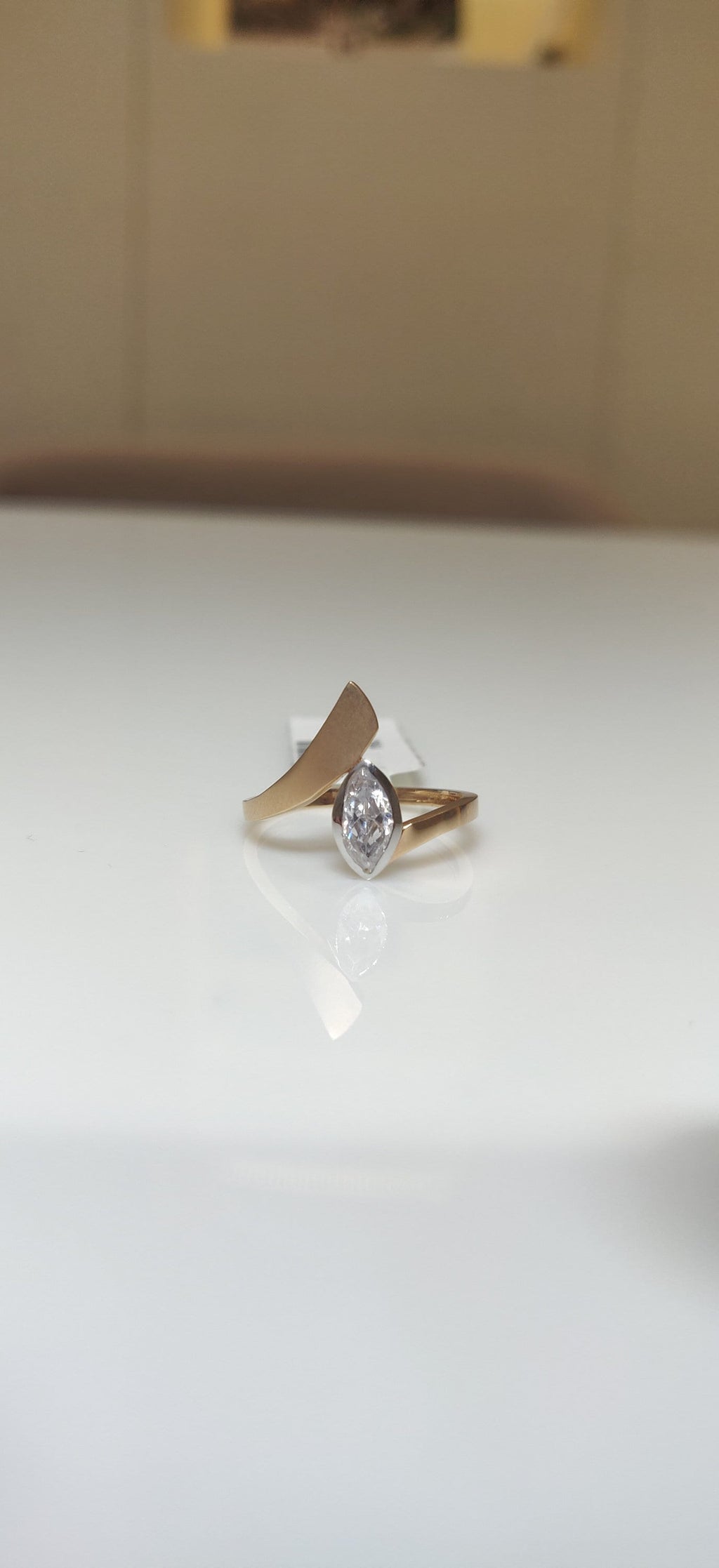 Marquise Lab Grown Diamond Engagement Ring | 14K Gold Open Design