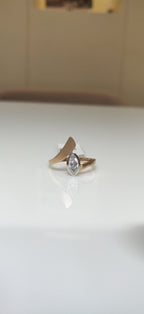 Marquise Lab Grown Diamond Engagement Ring | 14K Gold Open Design