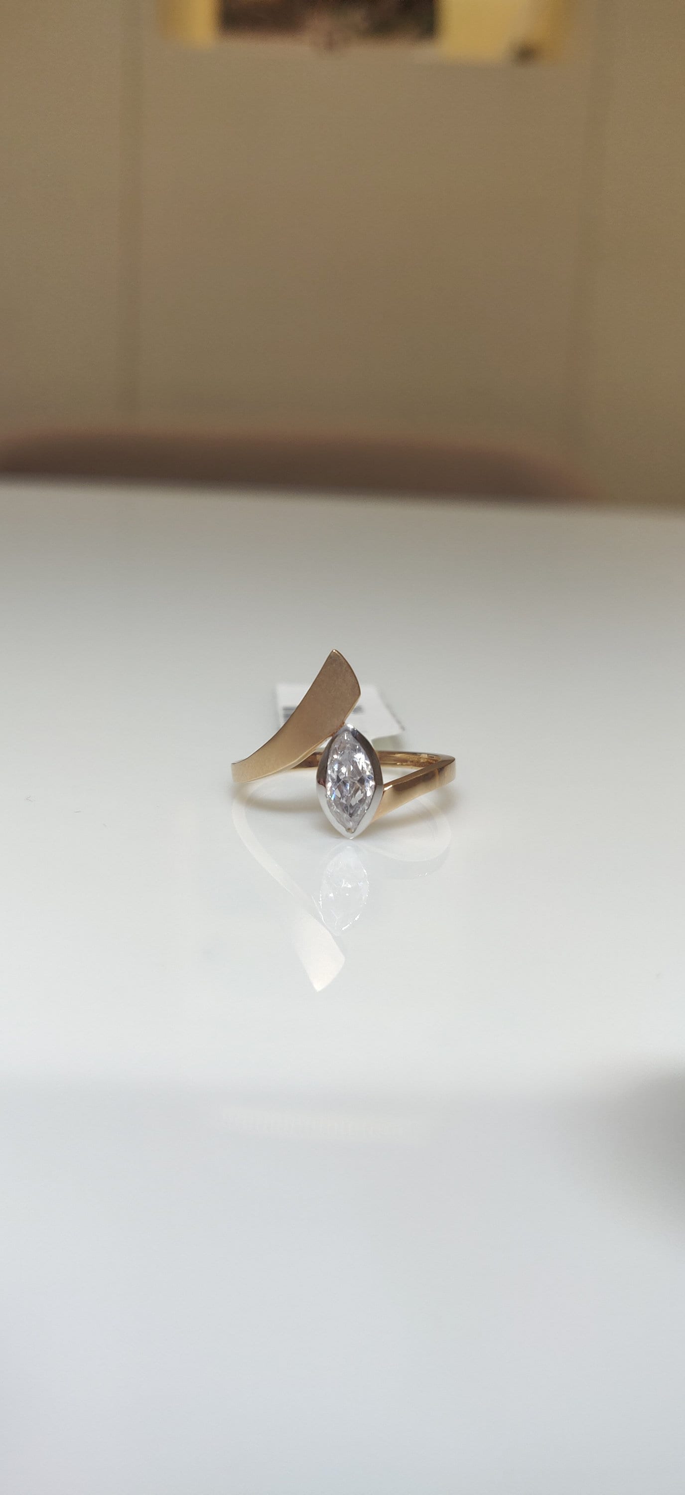 Marquise Lab Grown Diamond Engagement Ring | 14K Gold Open Design