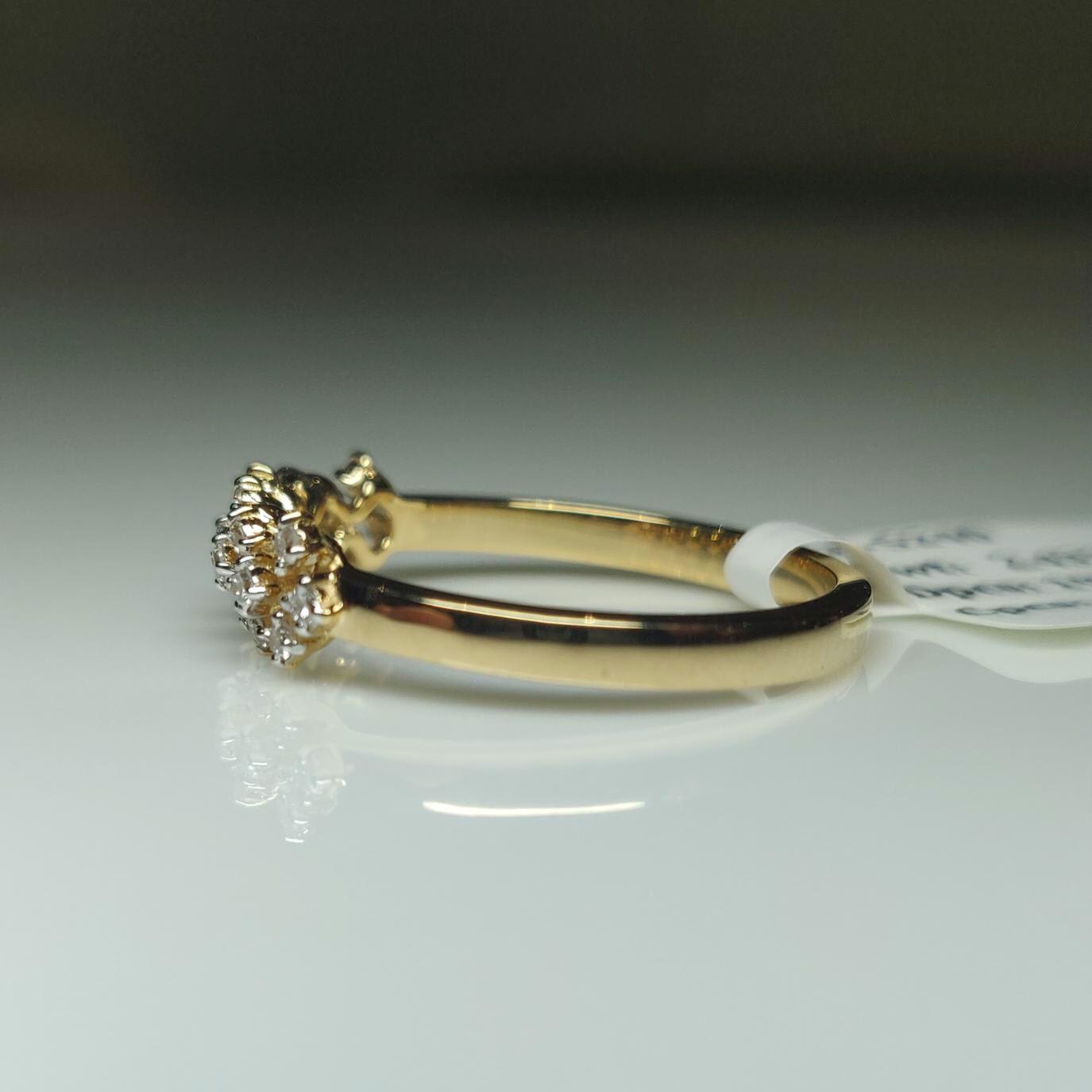 Lab Grown Diamond Ring | 14K Gold Geometric Wedding Band
