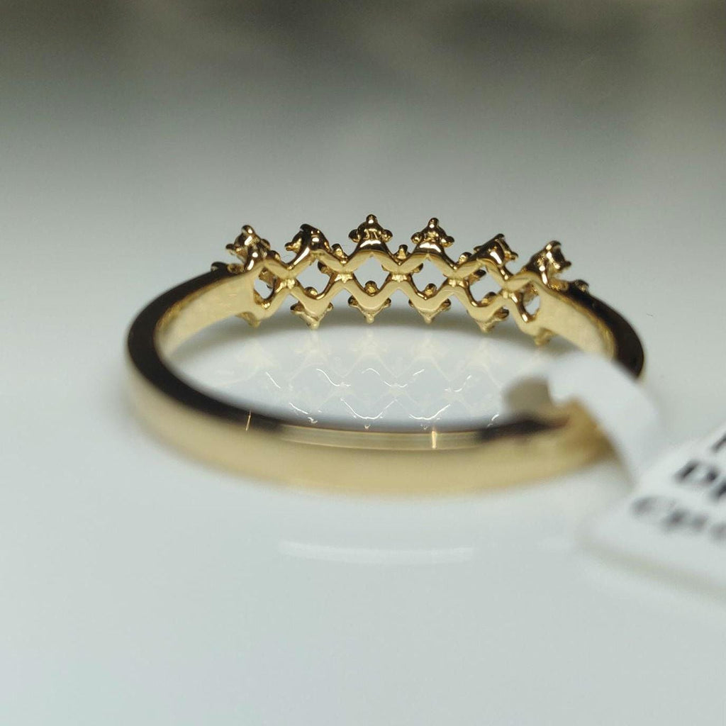 Lab Grown Diamond Ring | 14K Gold Geometric Wedding Band