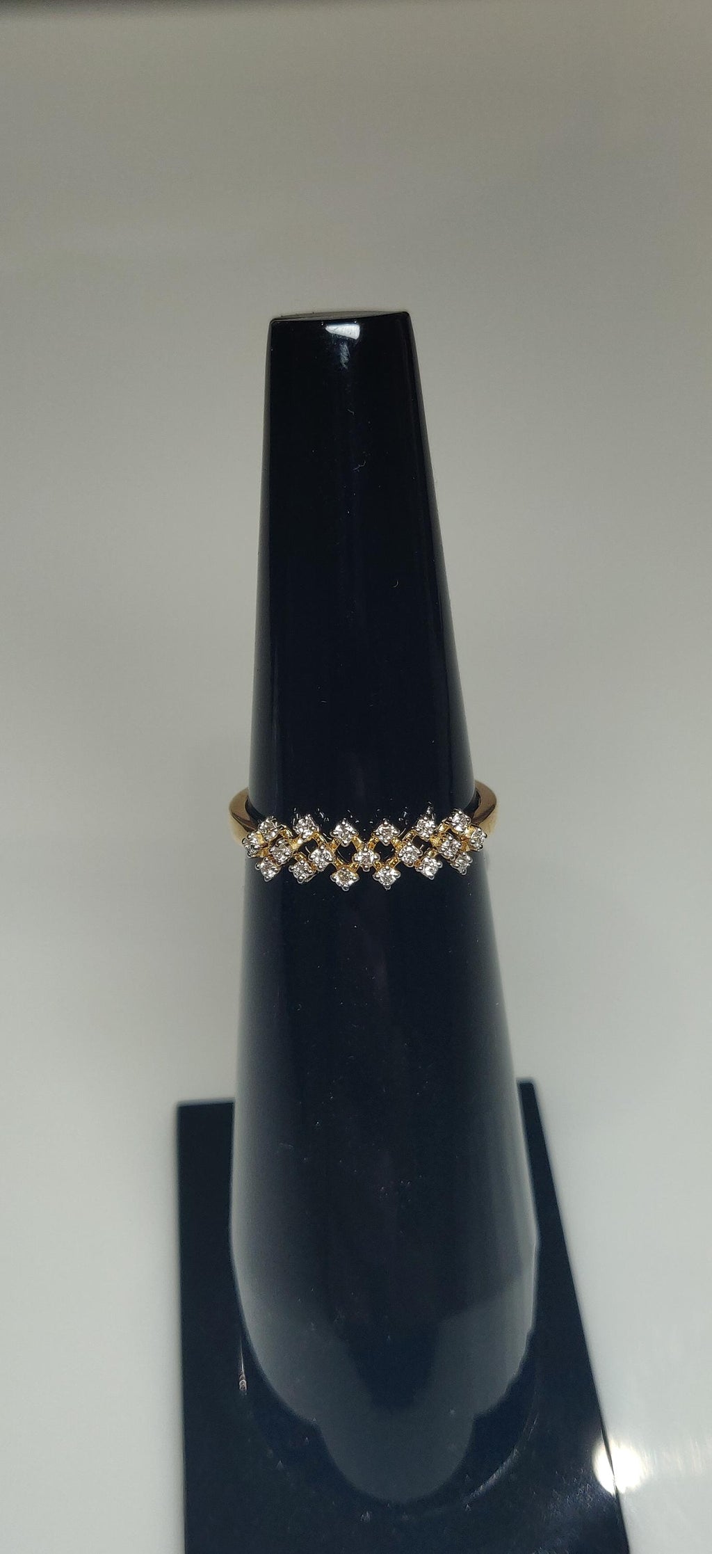 Lab Grown Diamond Ring | 14K Gold Geometric Wedding Band