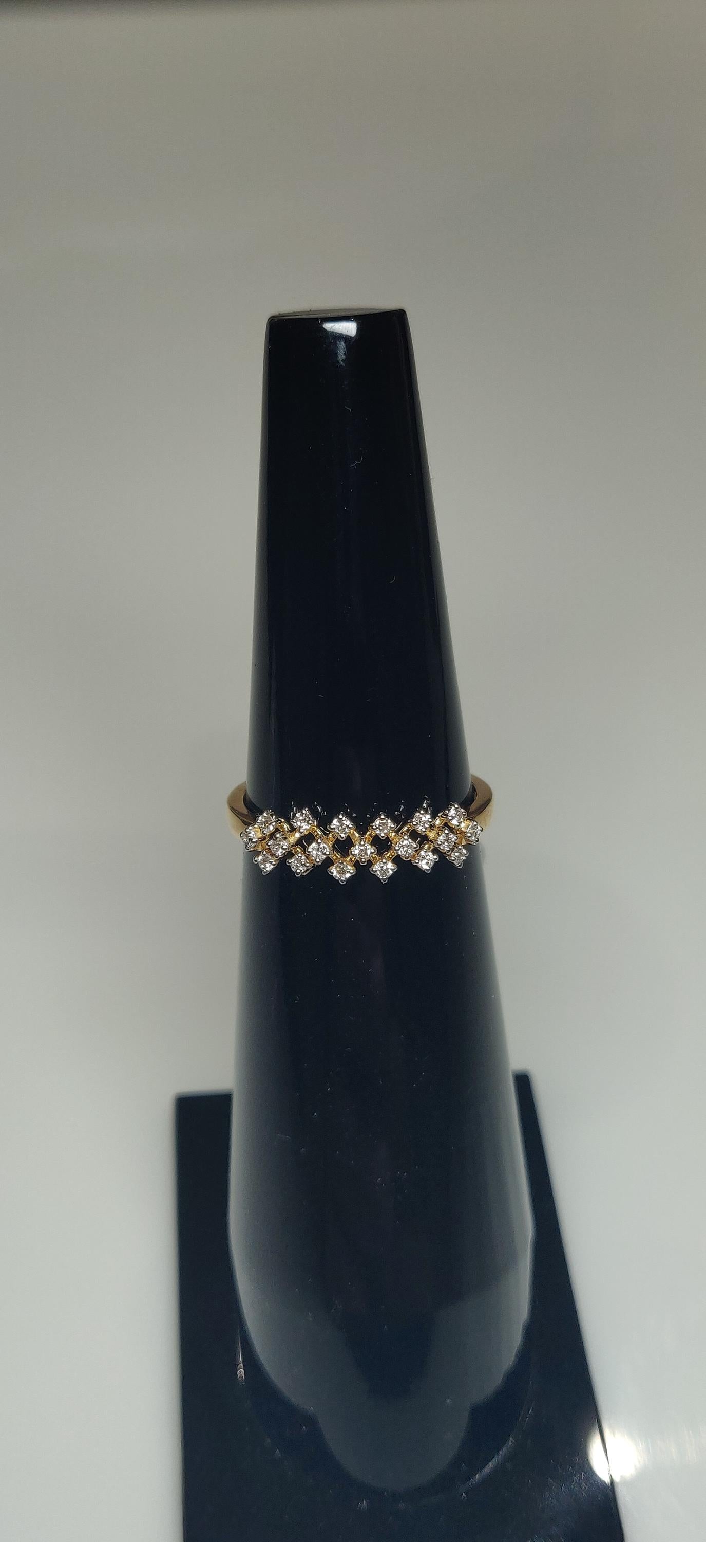 Lab Grown Diamond Ring | 14K Gold Geometric Wedding Band