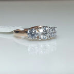 1.50Ct Three Stone Lab Grown Diamond Ring | 14K Gold Engagement Ring