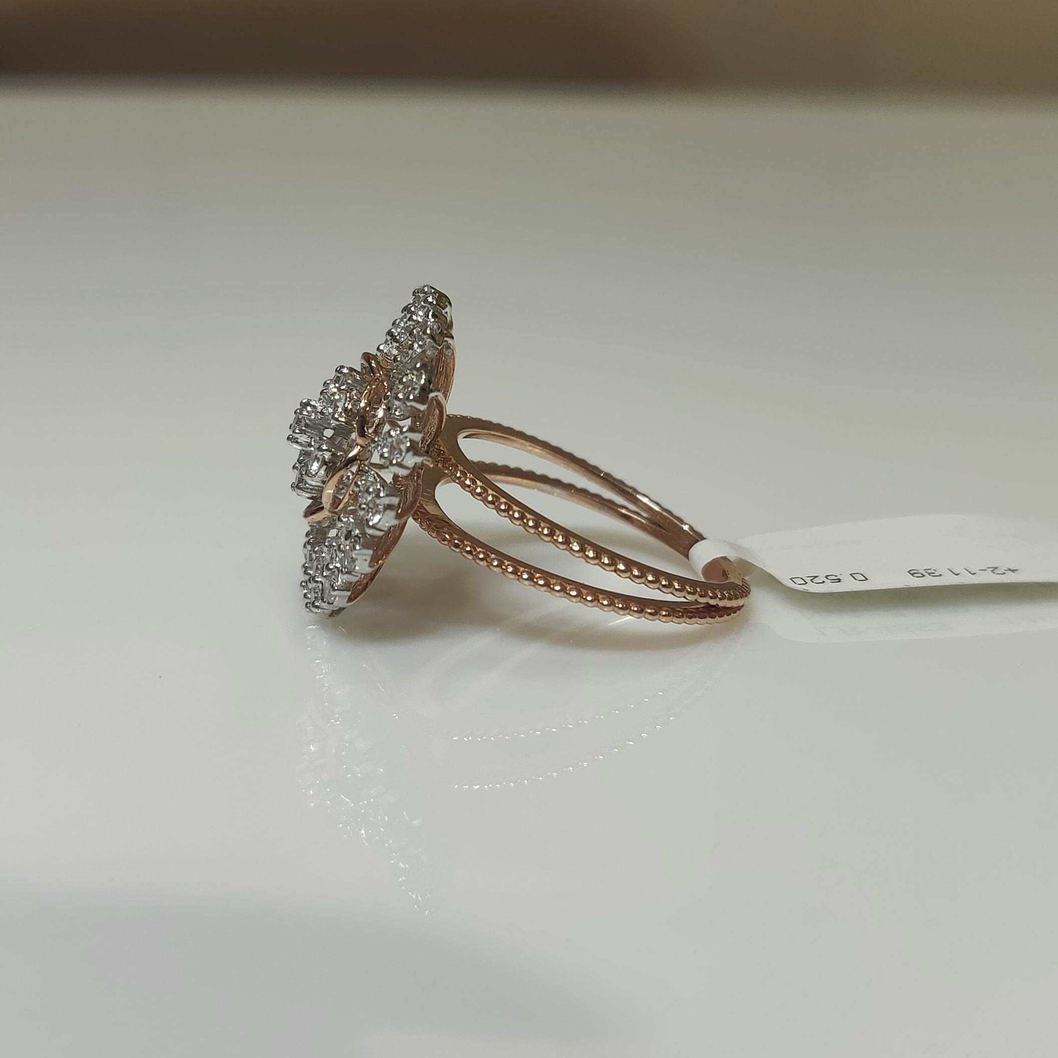 Lab Grown Diamond Flower Ring | 14K Gold Cocktail Ring