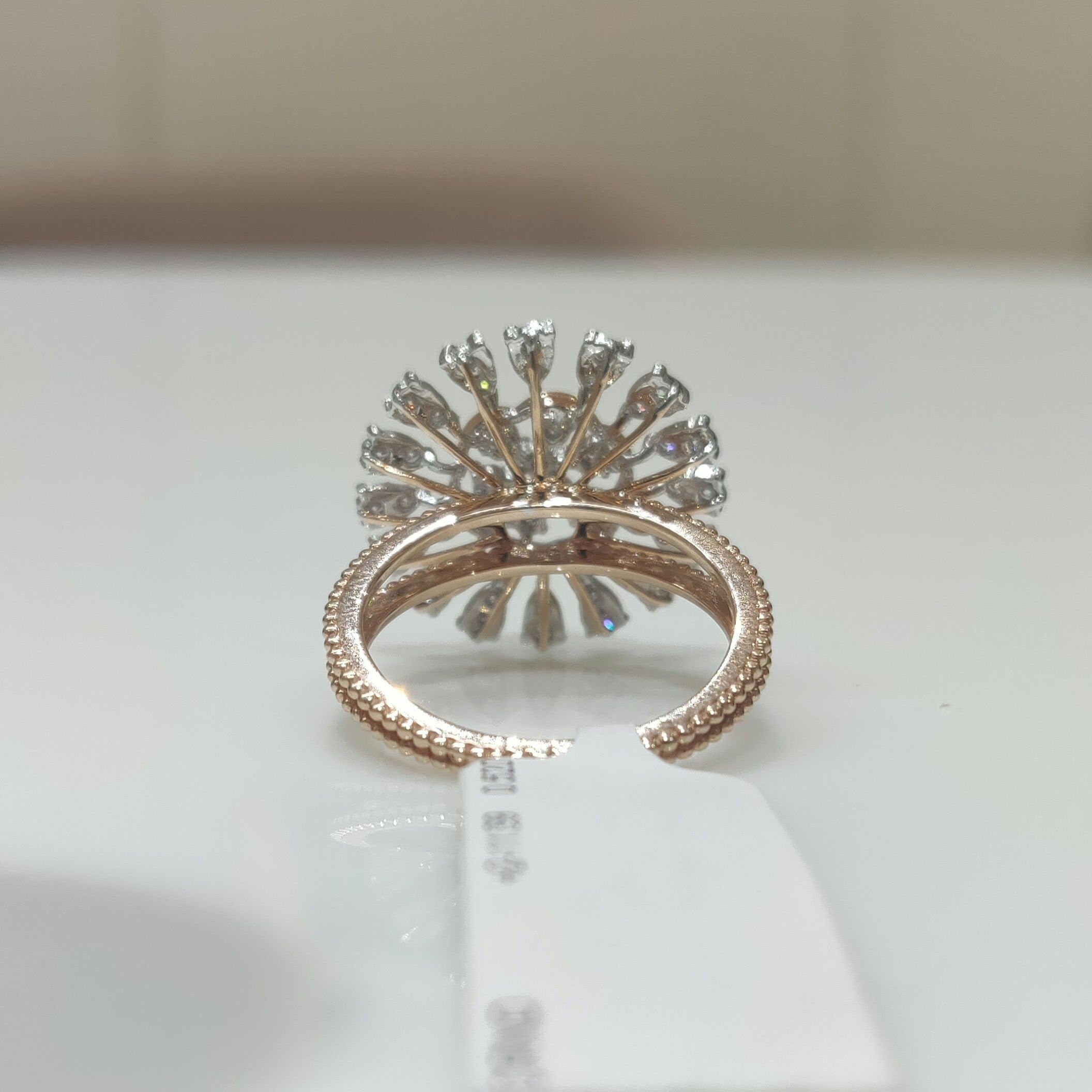 Lab Grown Diamond Flower Ring | 14K Gold Cocktail Ring