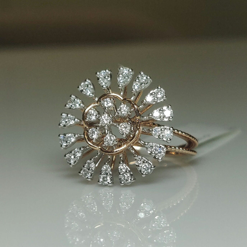 Lab Grown Diamond Flower Ring | 14K Gold Cocktail Ring