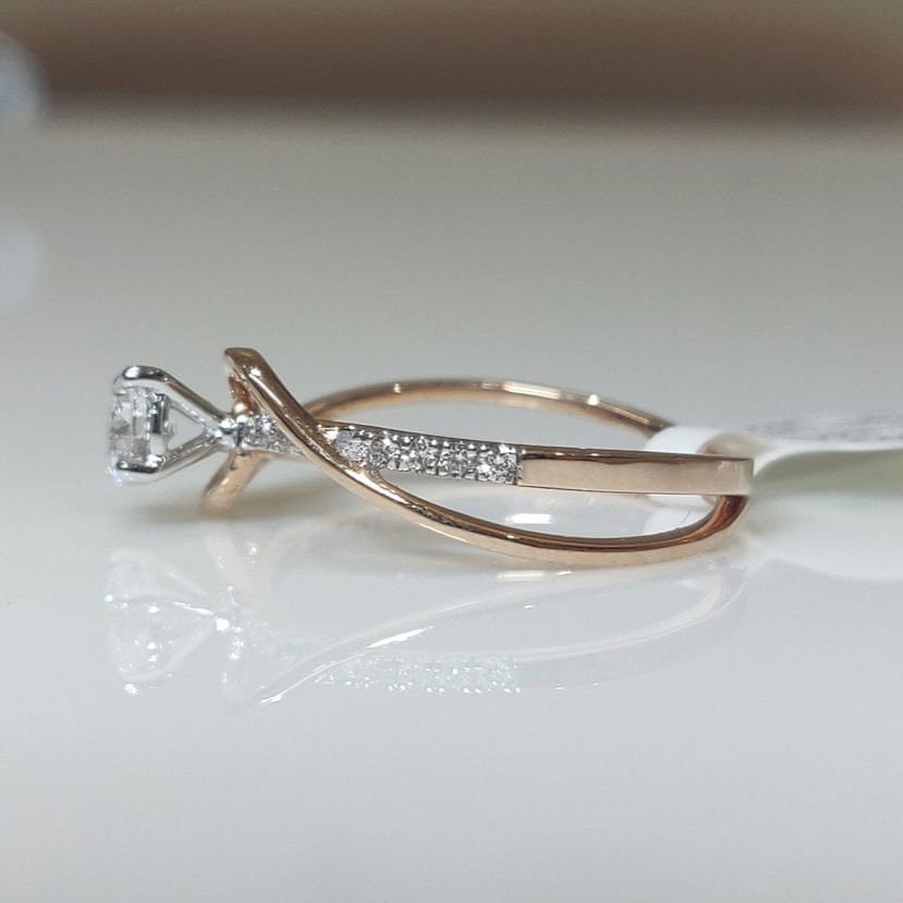 Lab Grown Diamond Engagement Ring | 14k Gold Wedding Band