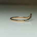 Lab Grown Diamond Pavé V Ring | 14K Gold Wedding Band