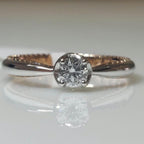Two-Tone 14K Gold Lab Grown Diamond Engagement Ring | Unique Bridal Ring