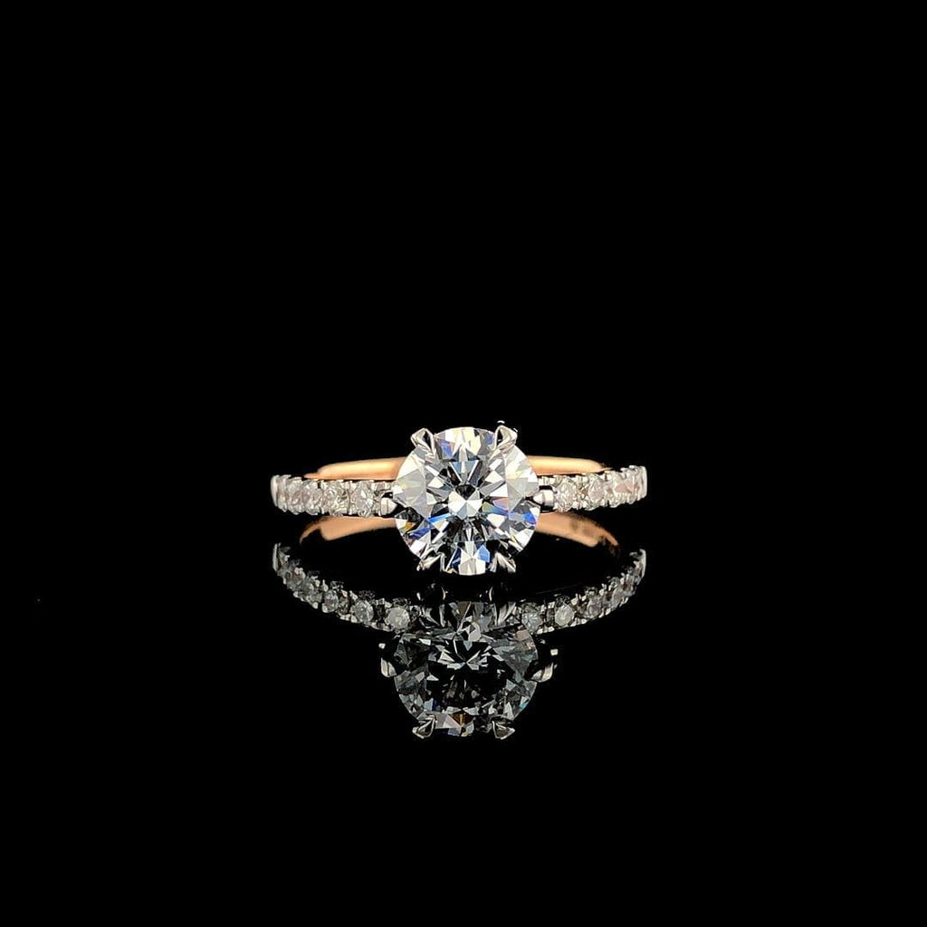 14K Gold Lab Grown Diamond Engagement Ring | 2 Carat Solitaire, IGI Certified