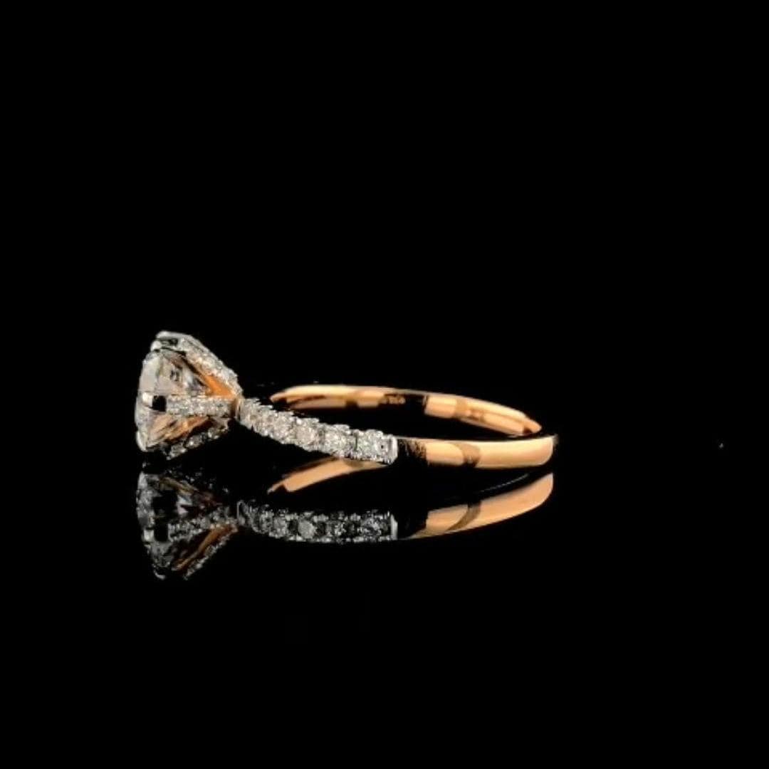 14K Gold Lab Grown Diamond Engagement Ring | 2 Carat Solitaire, IGI Certified