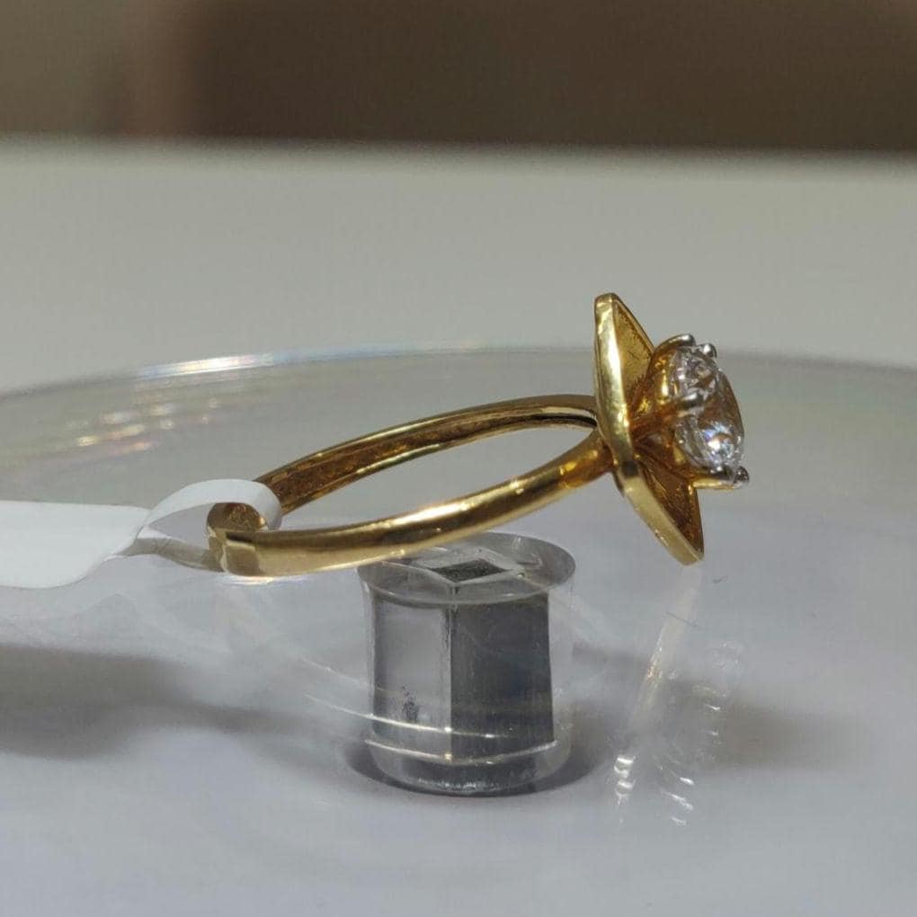 1 Carat Lab Grown Diamond Engagement Ring | 14K Gold Flower Ring