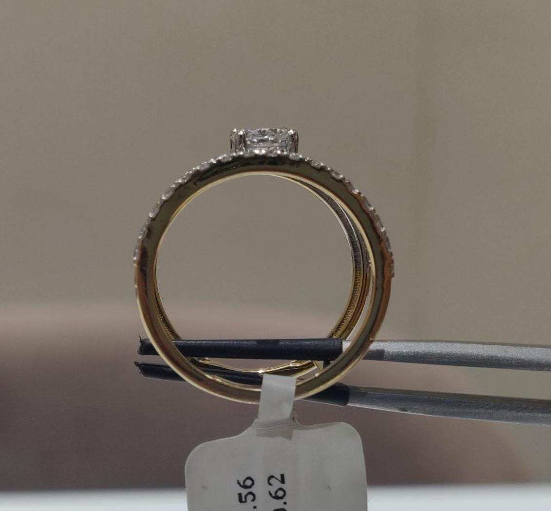 Lab Grown Diamond Engagement Ring | 14K Gold CVD Solitaire Wedding Ring
