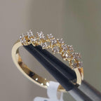 Lab Grown Diamond Ring | 14K Gold Geometric Wedding Band