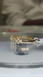 Lab Grown Diamond Ring | 14K Gold Geometric Wedding Band