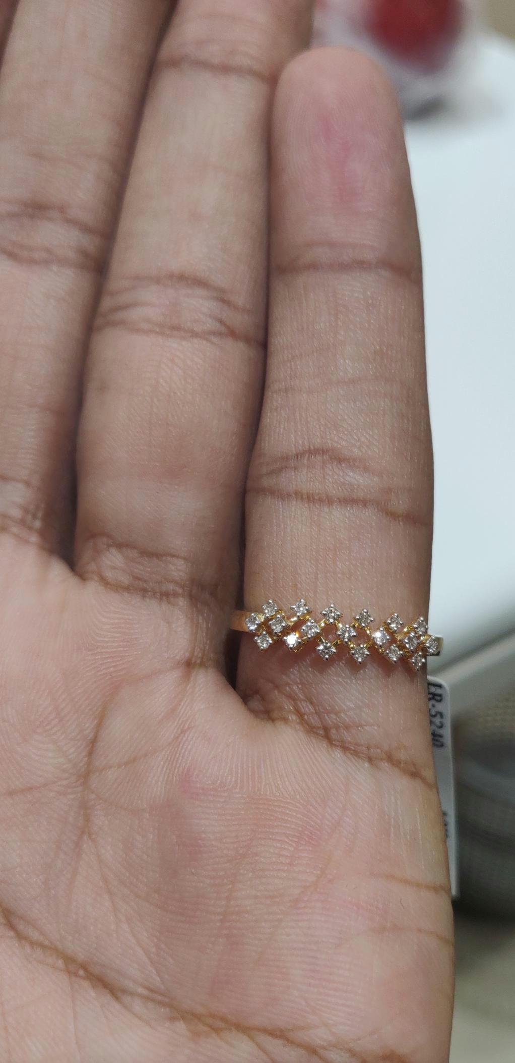 Lab Grown Diamond Ring | 14K Gold Geometric Wedding Band
