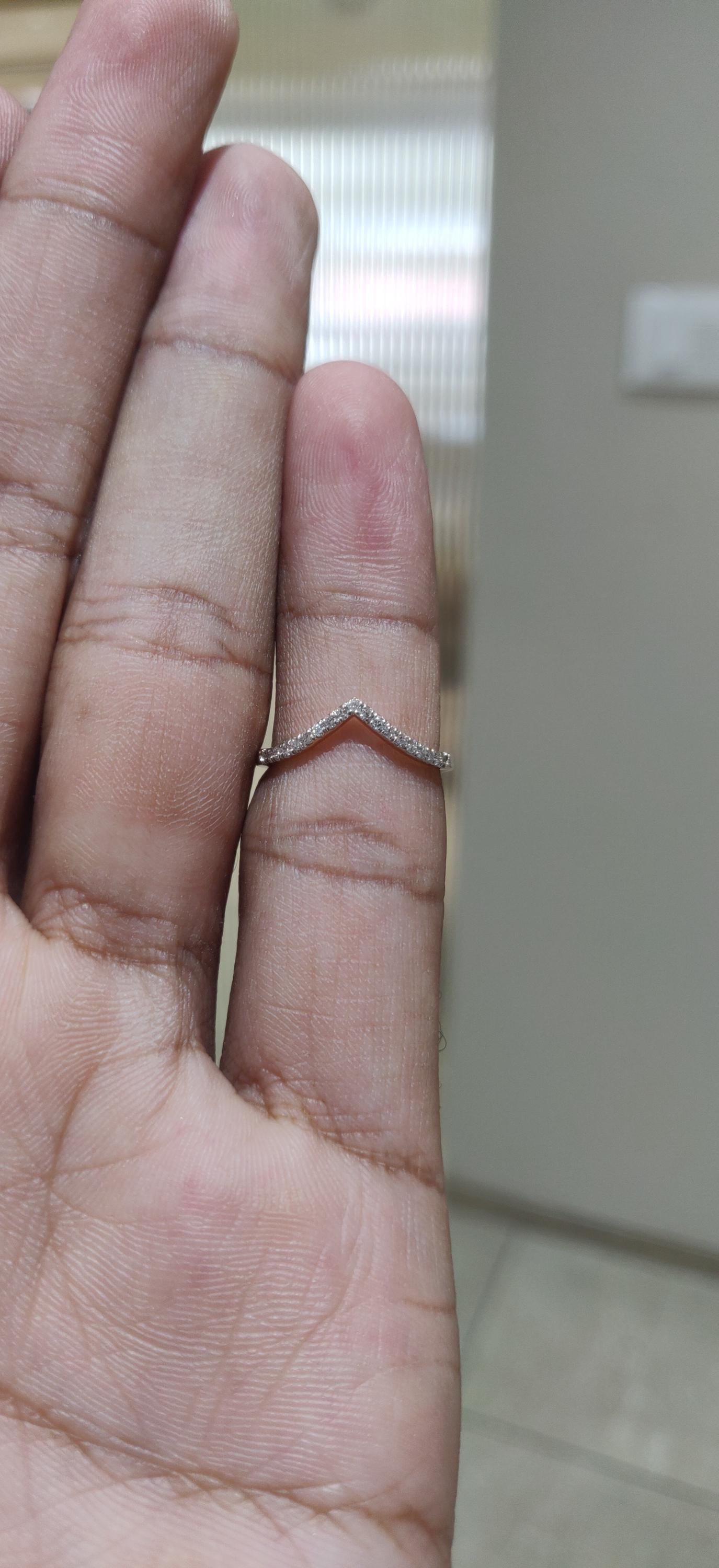 Lab Grown Diamond Pavé V Ring | 14K Gold Wedding Band