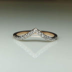Lab Grown Diamond Pavé V Ring | 14K Gold Wedding Band