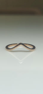 14K Solid Gold V-Shape Ring: Dainty Minimalist Wedding Band