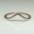 14K Solid Gold V-Shape Ring: Dainty Minimalist Wedding Band